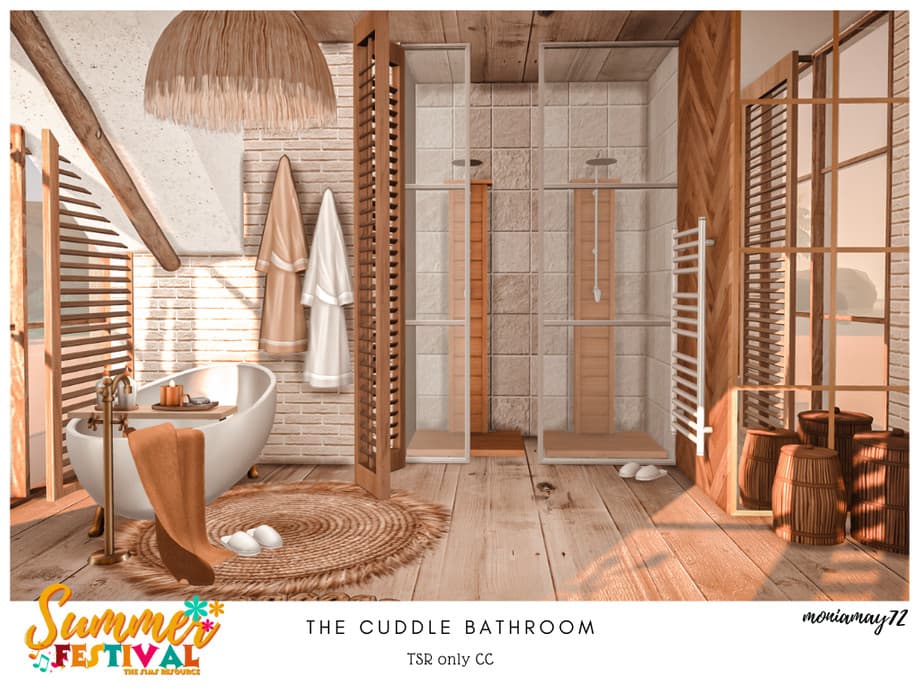 Скриншот мода Ванная комната The Cuddle Bathroom CC (лот)